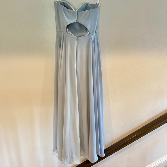 Hayley Paige Bridesmaid Dress Size XS/0 Cornflower Blue - Picture 6 of 14